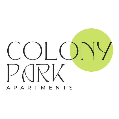 a logo for colony park apartments